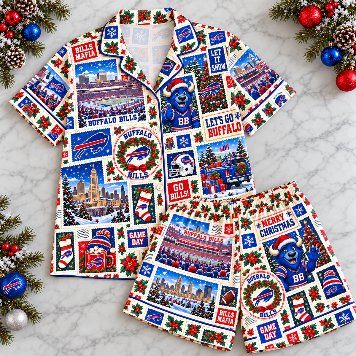 PREMIUM BFBL Christmas Stamp Pajama Set NPL