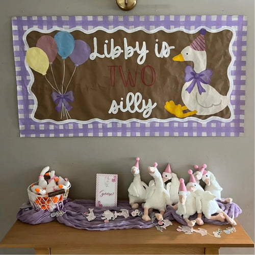 6/16PCS One Silly Goose Party Favors Stuffed Animal Plush Toy Baby Shower Birthday Party Gifts (Size:25CM)