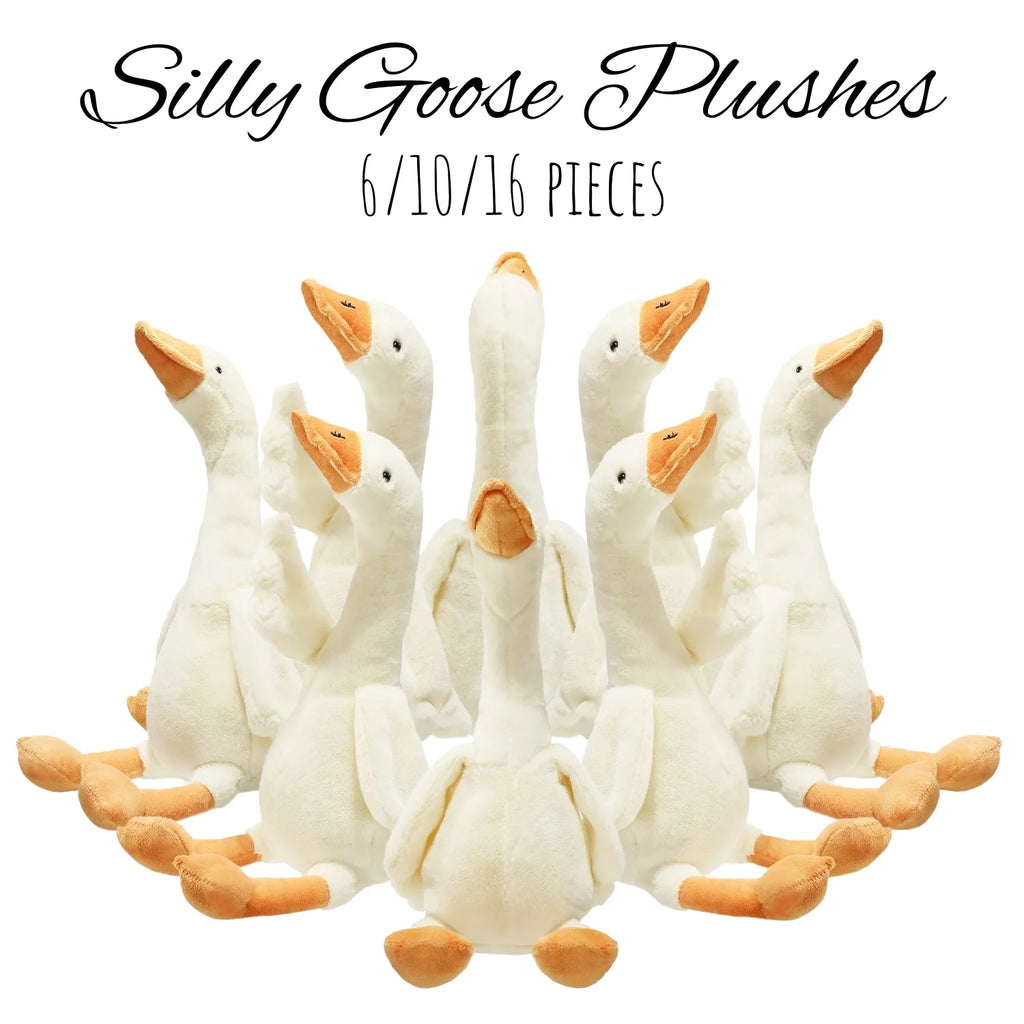 6/16PCS One Silly Goose Party Favors Stuffed Animal Plush Toy Baby Shower Birthday Party Gifts (Size:25CM)