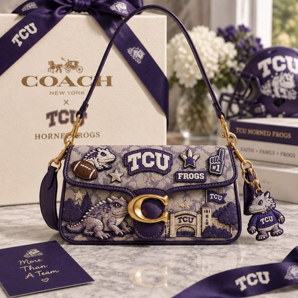 TCU Horned Frogs Coach Shoulder Cross With Charm